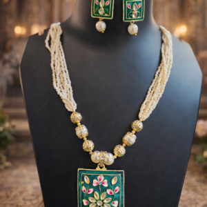 Handcrafted Beaded Necklace & Earrings Set